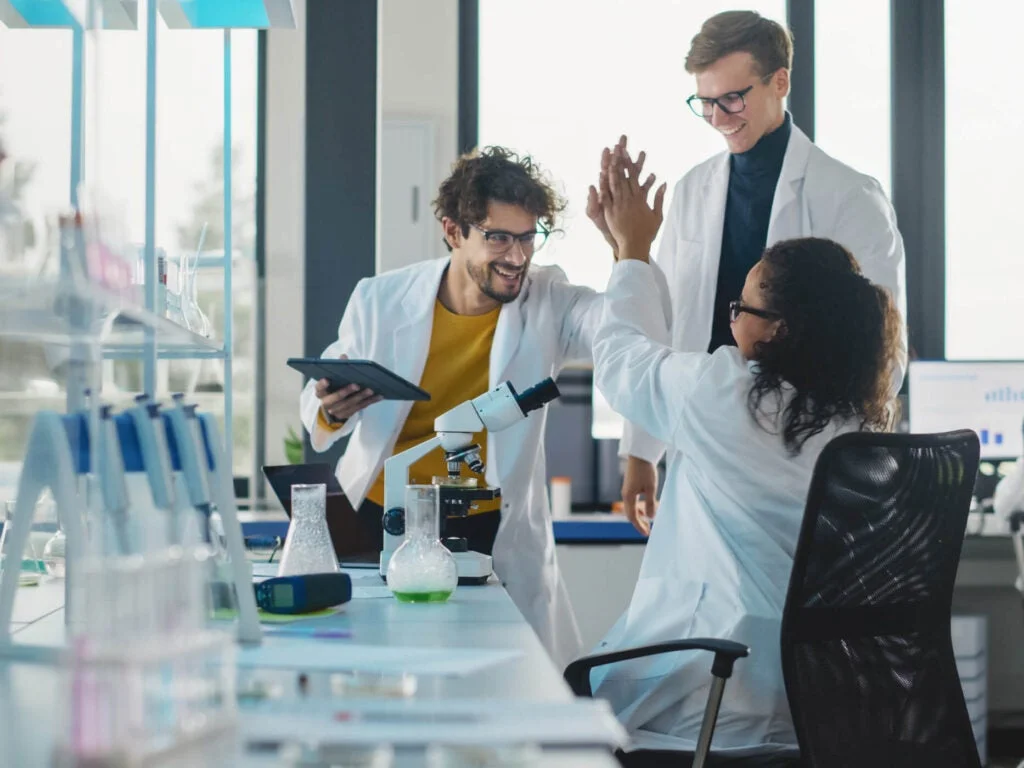 Scientists working together